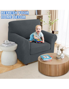 Funda de Silla MAXIJIN Jacquard 2 Piezas Antideslizante 2