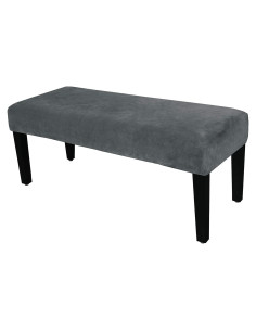 Funda de Banco de Comedor LUSHVIDA Terciopelo Gris 1 Pieza