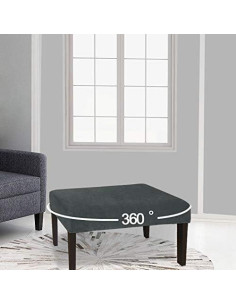 Funda de Banco de Comedor LUSHVIDA Terciopelo Gris 1 Pieza 2