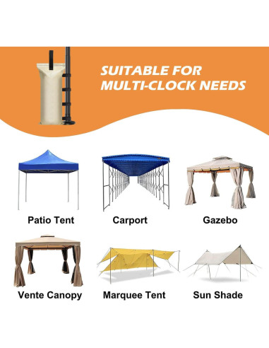 Pesas de Arena DELONG para Carpas 4 Unidades Amarillo Claro