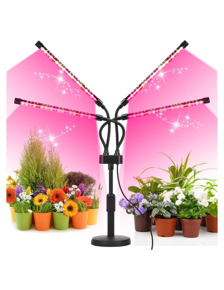 Luz de Crecimiento LED Cuatro Cabezas SYEIORAOM Espectro Completo