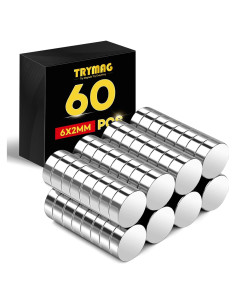 Imanes de Neodimio TRYMAG 6x2mm 60 Piezas para Manualidades