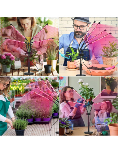 Luz de Crecimiento LED Cuatro Cabezas SYEIORAOM Espectro Completo