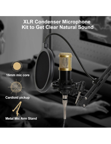 Kit de Podcast Completo con Micrófono XLR y Mezclador