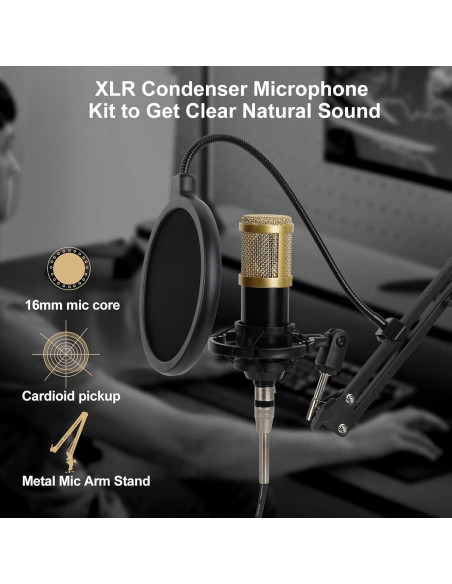Kit de Podcast Completo con Micrófono XLR y Mezclador