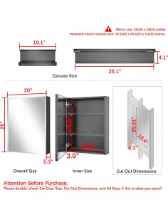 Gabinete de Medicina Fundin 50,8 x 66 cm Aluminio Negro 2