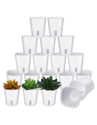 20 Macetas Autorriego Ziliny 7.5x8.5cm para Interior