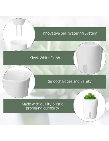 20 Macetas Autorriego Ziliny 7.5x8.5cm para Interior