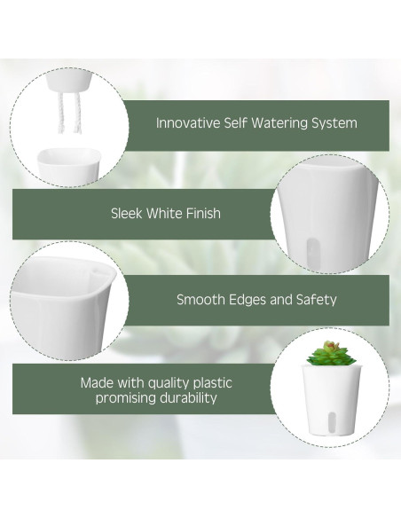 20 Macetas Autorriego Ziliny 7.5x8.5cm para Interior