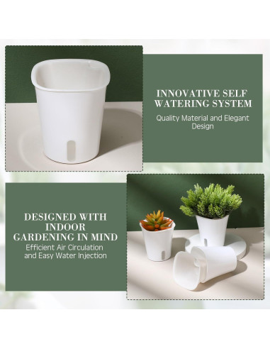 20 Macetas Autorriego Ziliny 7.5x8.5cm para Interior