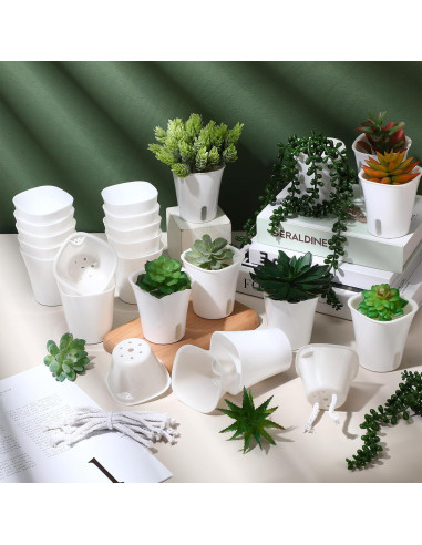 20 Macetas Autorriego Ziliny 7.5x8.5cm para Interior