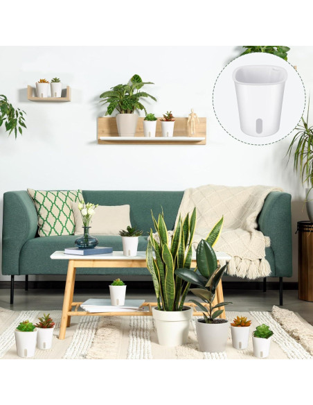 20 Macetas Autorriego Ziliny 7.5x8.5cm para Interior