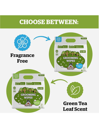 Toallitas Hipoalergénicas Pogi's 240 para Perros Té Verde