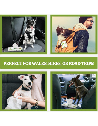 Toallitas Hipoalergénicas Pogi's 240 para Perros Té Verde