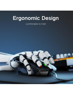 Ratón USB con cable T - 1200 DPI, 3 botones silenciosos, Negro 2