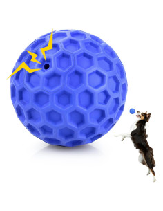 Pelota de perro indestructible DISSKNIC 8 cm azul para masticadores