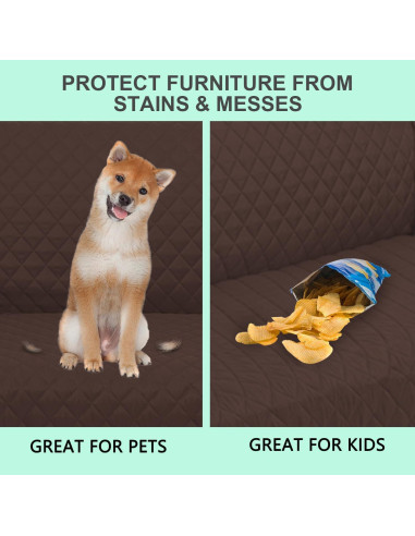 Funda de sofá reversible Luxshare Home 3 cojines Chocolate/Beige