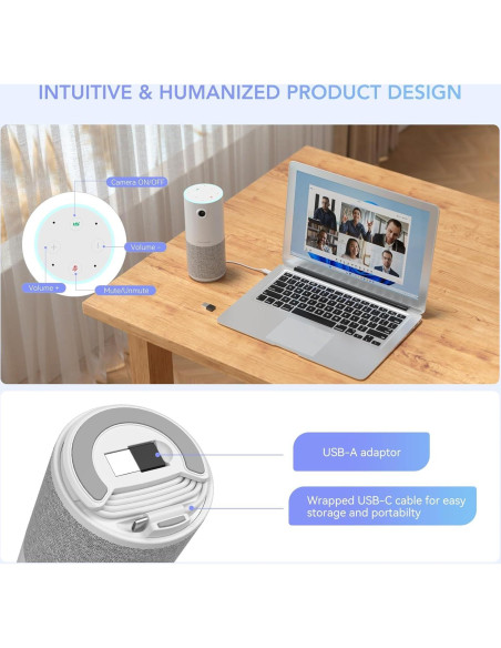 Cámara de Conferencia NUROUM C10 1080P con Micrófono y Altavoz