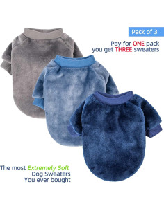 Suéter para Perros FabriCastle Paquete de 2 o 3 Pequeño 2