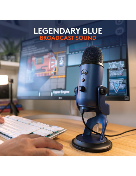 Micrófono USB Logitech Blue Yeti 4 Patrones Polares - Azul
