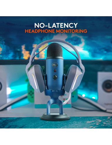 Micrófono USB Logitech Blue Yeti 4 Patrones Polares - Azul