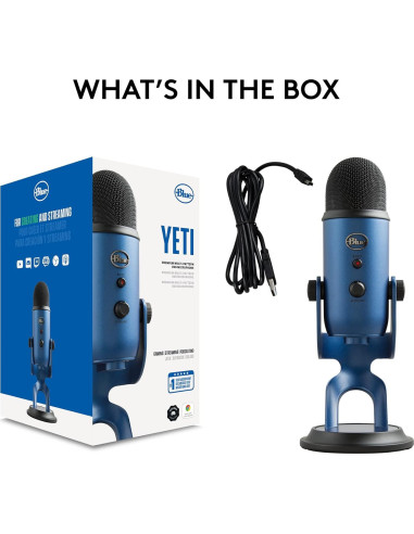 Micrófono USB Logitech Blue Yeti 4 Patrones Polares - Azul