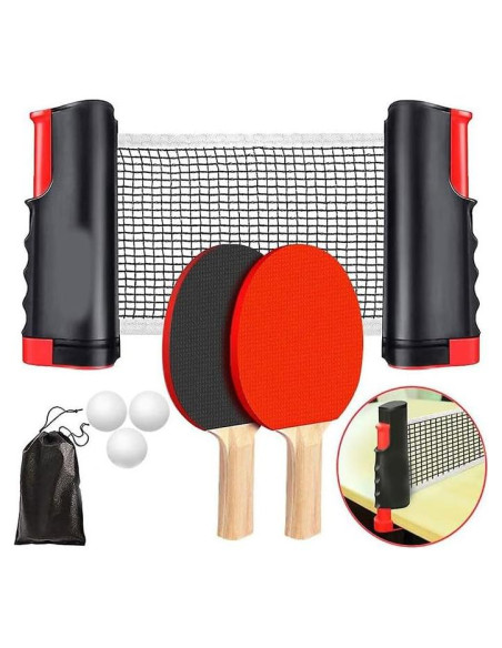 Juego de Ping Pong Portátil Tradeopia con Red y 2 Palas
