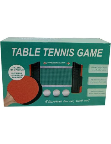 Juego de Ping Pong Portátil Tradeopia con Red y 2 Palas