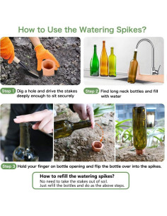 Picas de Riego Remiawy 6 Unidades Terracota para Plantas 2