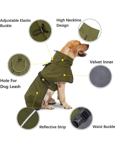 Abrigo Impermeable para Perros ODSSDAPU Verde XS