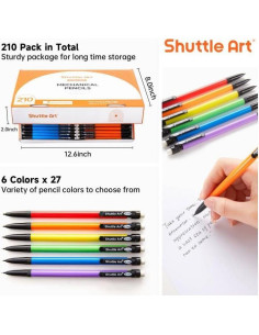 Lápices Mecánicos Shuttle Art 210 Piezas 0.7mm HB 2