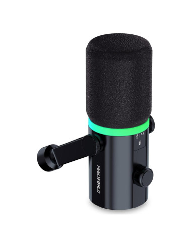 Micrófono Dinámico FEELWORLD PM1-XS USB/XLR Cardioide RGB