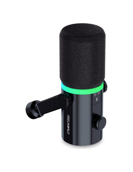 Micrófono Dinámico FEELWORLD PM1-XS USB/XLR Cardioide RGB