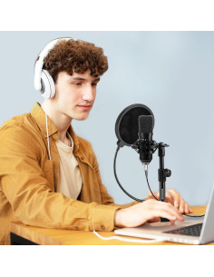 Soporte de Micrófono BILIONE BL-001 Ajustable con Filtro Antipop 2