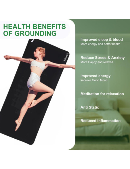 Alfombrilla de Yoga Sahanula Conexión a Tierra 180x60 cm Antideslizante