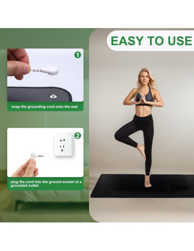 Alfombrilla de Yoga Sahanula Conexión a Tierra 180x60 cm Antideslizante