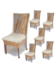 Funda de Silla Evelots 6 Unidades PVC Transparente Resistente