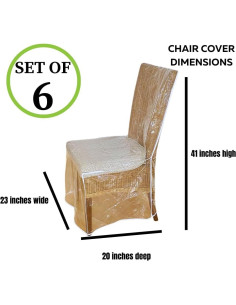 Funda de Silla Evelots 6 Unidades PVC Transparente Resistente 2