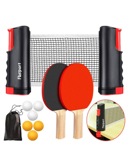Conjunto de Ping Pong FBSPORT con Red Retráctil y Pelotas