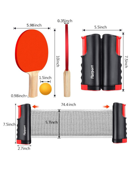 Conjunto de Ping Pong FBSPORT con Red Retráctil y Pelotas
