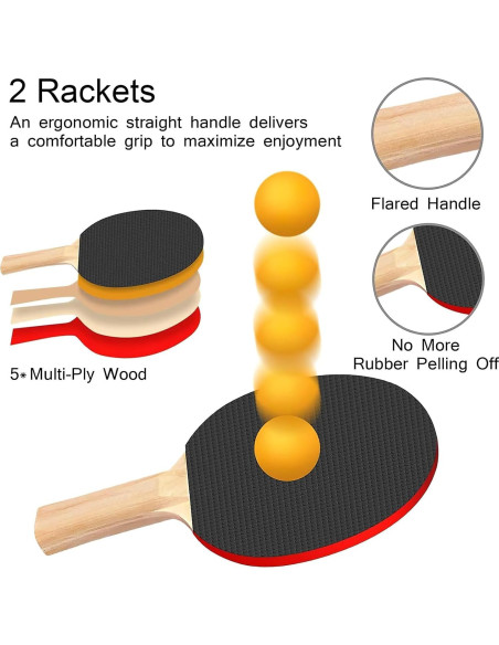 Conjunto de Ping Pong FBSPORT con Red Retráctil y Pelotas