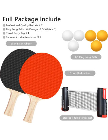 Conjunto de Ping Pong FBSPORT con Red Retráctil y Pelotas