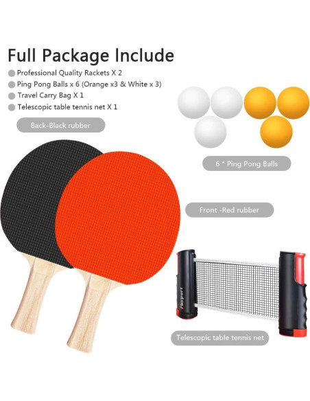 Conjunto de Ping Pong FBSPORT con Red Retráctil y Pelotas