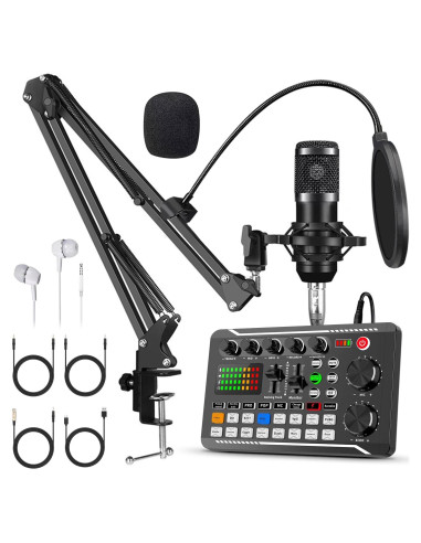 Kit de Podcast SIBORIE F998+BM800 Micrófono y Accesorios