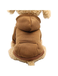 Sudadera Jecikelon Invierno Perros Pequeños Capucha Café