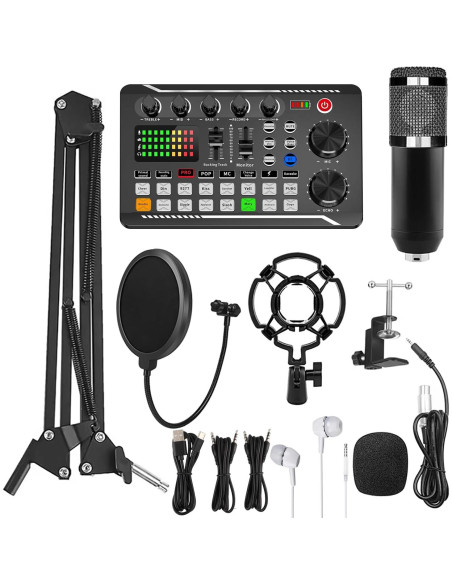 Kit de Podcast SIBORIE F998+BM800 Micrófono y Accesorios
