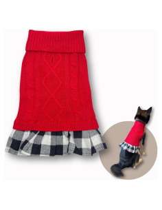 Suéter para Perros y Gatos Pawcratean Rojo Pequeño