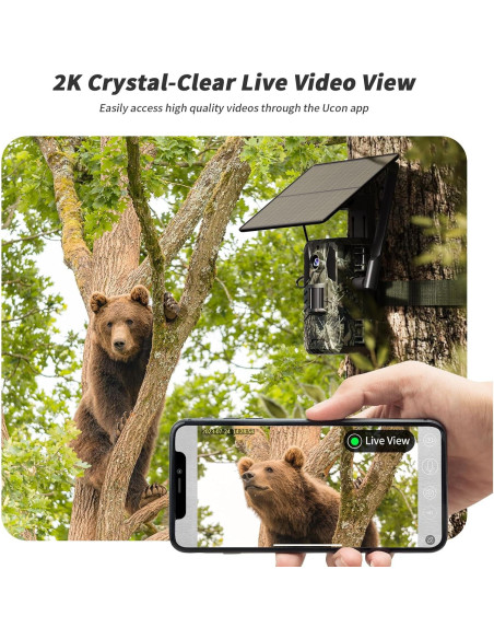 Cámara de Trail Celular SEHMUA 4G LTE 2K Solar IP66