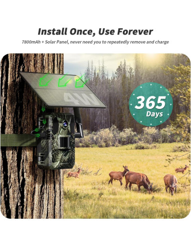 Cámara de Trail Celular SEHMUA 4G LTE 2K Solar IP66