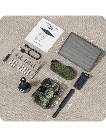 Cámara de Trail Celular SEHMUA 4G LTE 2K Solar IP66